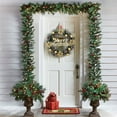 thumbnail image 3 of 11.8in Christmas Wreaths for Front Door,Artificial Christmas Wreath with Gold Pine Cone,Christmas Wreath with "Merry Christmas" Sign,Waterproof Christmas Garland,Festive Holiday Wreath for Home, 3 of 5