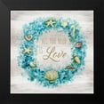 thumbnail image 2 of Nan 20x20 Black Modern Framed Museum Art Print Titled - Love Beach Wreath, 2 of 5