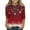 Wine, variant on Girls Long Sleeve Crewneck Pullover Top with Festive Hanging Ornament Print for Holiday and Everyday Wear