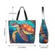 thumbnail image 5 of Fotbe Sea Turtle in Coral Bolsa Tote Estética de Lona con Estampado para Mujer - Bolsa Reutilizable de Hombro Casual para Vacaciones, Compras, Trabajo y Gimnasio, 5 of 8