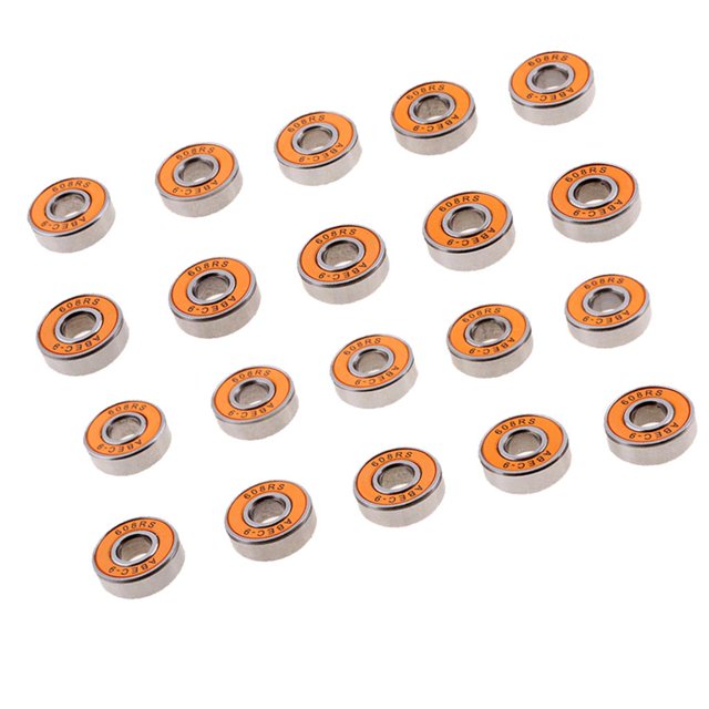 Paquete de 20 rodamientos de 608RS - Rodamientos ranura profunda en miniatura dobles para patinetas, patines , scooters (8 m Yotijar Rodamientos de ruedas para patines