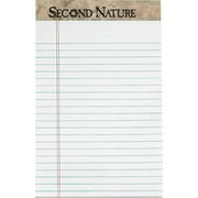 TOPS Second Nature Recycled Writing Pads, 0.28" Ruled, Writing Notebooks, 5" x 8", White, 50 Pages