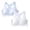 Sky Blue 1PCS & White 1PCS, variant on Girls Racerback Wireless Training Bra Sweat Wicking Light Pad Athletic Undergarment for School Dance, 2 Pack