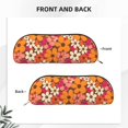 thumbnail image 4 of Leather Semi-Circular Storage Bag 7.5×2.6×1.4in Single Pocket Design Semi-Circular Shape Can Be Used As A Storage Pen Makeup Bag Turquoise Wood Farmhouse Sunflowers (1), 4 of 7