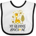 thumbnail image 3 of Inktastic My Grammie Loves Me Giraffe Girls Baby Bib, 3 of 4