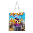 thumbnail image 1 of Top Cat Bolso de tela con estampado de lienzo para mujer, bolsa de compras reutilizable y estética, con cremallera interior, regalo para mujer,40*40cm., 1 of 6