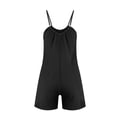thumbnail image 7 of Women's Stylish Casual Round Neck Loose Solid Color Suspenders Romper Body Bodysuit Linen Overalls Womens Culottes Jumpsuit with Pockets for Women Womens Jumpsuits plus Size Womens Rompers Denim Linen, 7 of 7
