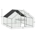 thumbnail image 3 of Pefilos 157" Large Walk-in Chicken Coop, Metal Rabbit Hutch with Waterproof and UV Protection Cover, Outdoor Galvanized Wire Poultry, Silver, 3 of 12