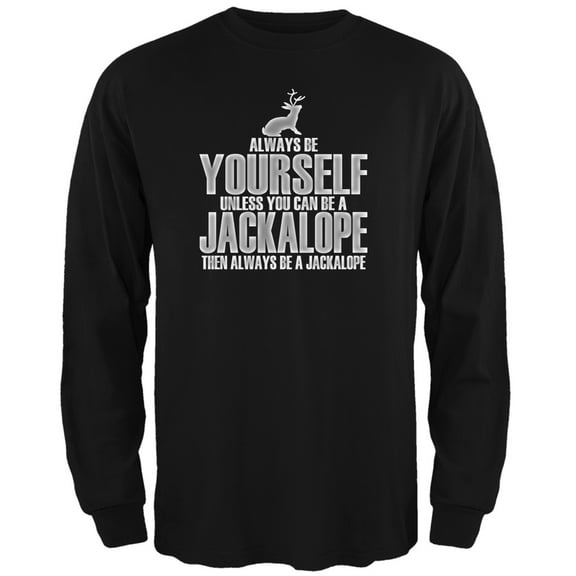 Always Be Yourself Jackalope Black Adult Long Sleeve T-Shirt