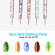 thumbnail image 5 of 5pcs Nail Art Design Dotting Pen Cepillo de esmalte de dibujo de doble cara TFixol Natural, 5 of 7