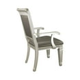 thumbnail image 4 of Newboti Furniture Modern Glam Silver Finish Dining Furniture Set of 2 Armchairs Gray Faux Leather Upholstered Wooden Dining Room Furniture 07894, 4 of 5