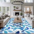 thumbnail image 3 of Spring Leaves Area Rugs 5'x7', Washable Small Throw Rugs for Laundry Room Playroom, Blue Plants Country Botanical Leaf Indoor Outdoor Rug Non-Slip Low Pile Carpet Runner Reversible Floor Mats, 3 of 8