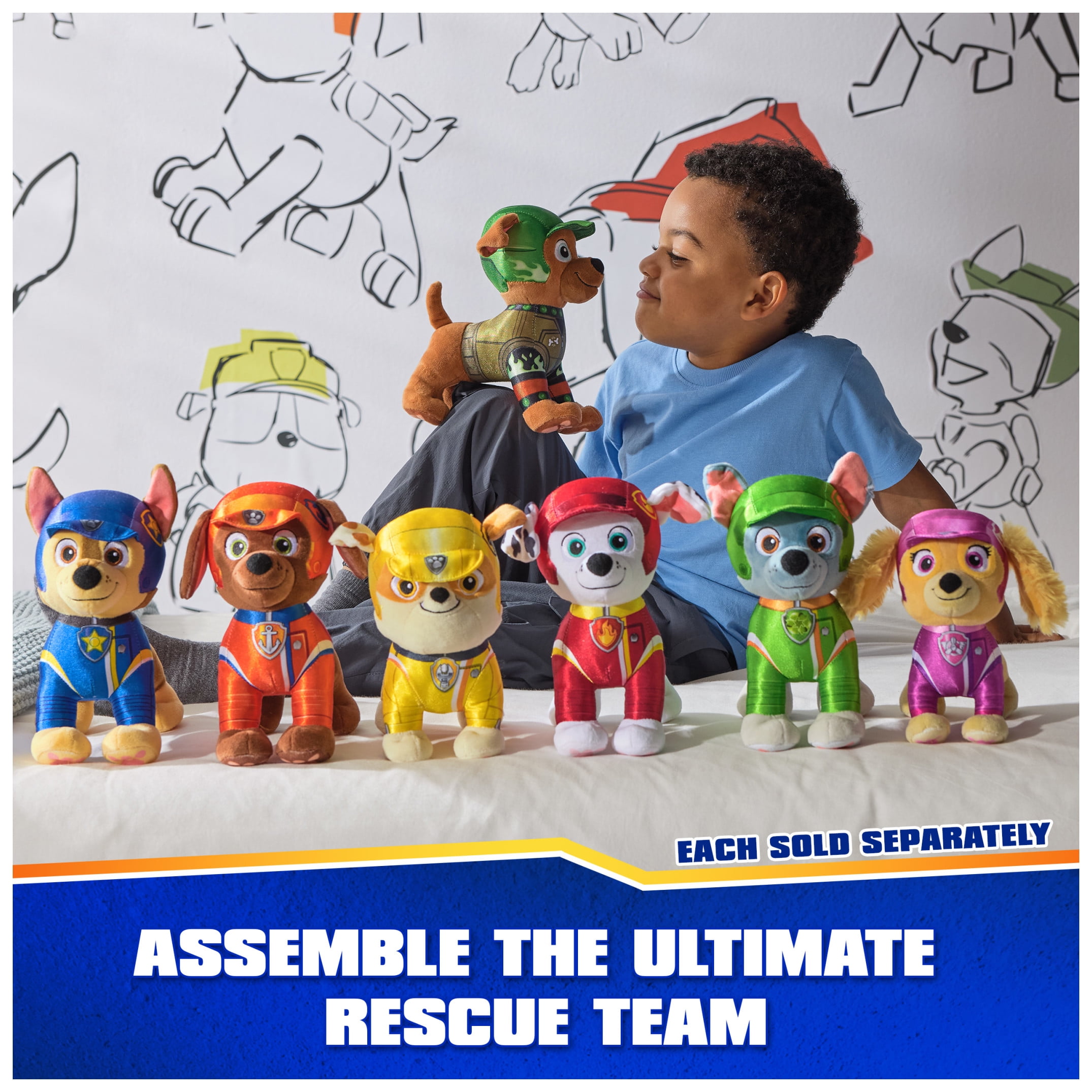 PAW Patrol Rescue Wheels, Boomer 8-Inch Plush Toy for Kids Ages 3+