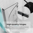 thumbnail image 5 of 34" W x 58" H Frameless Tub Shower Door, Glass Shower Door with 1/4"(6mm) Thick SGCC Tempered Glass Door, Bifold Shower Tub Door, Reversible Installation,Black, 5 of 7