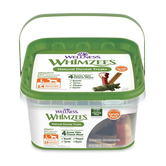 Wellness WHIMZEES Variety Pack Dog Dental Treats, Large Size, (14 Count)