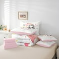 thumbnail image 5 of Manfei Fairy Tale Princess Bedding Comforter Set 7-Piece for Teen, Romantic Love Heart King Bedding Sets, Stars Cloud Print Reversible Bed Sheets, Microfiber Bedroom Decor, 5 of 7