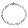 thumbnail image 2 of Bling Jewelry Womens Fancy Alternating Bars & 20CTW Princess Cut Cubic Zirconia Tennis Bracelet Silver Plated 7 Inch, 2 of 4