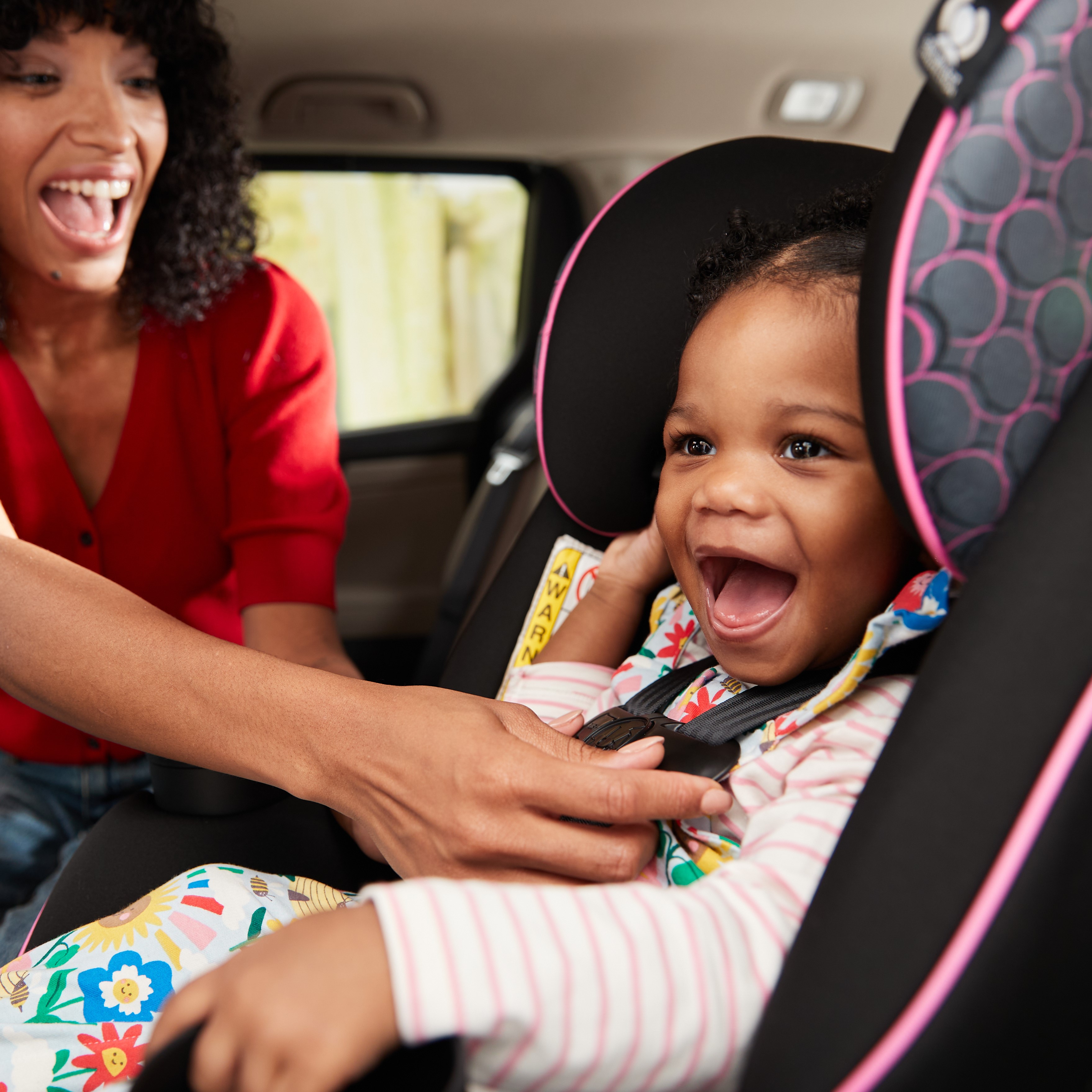 Cosco Kids Easy Elite Slim All-in-One Convertible Car Seat, Pink Rings - image 3 of 28