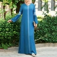thumbnail image 1 of QJUHUNG Abaya Longue pour Femmes Musulmanes Robe Kaftan Vintage à Imprimé Floral Maxi Islamique, 1 of 3