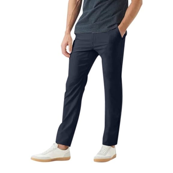 Mens Dress Pants Slim Fit Pants Elastic Waist Relaxed Fit Straight Legs Pants Lightweight Formal Pants with Pockets for Casual Work Beige 29