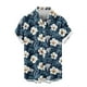 thumbnail image 5 of Blusa y camisa de manga corta con cuello vuelto Camisa casual para hombre Camisa de bolos vintage de manga corta Camisas de verano de playa cubana Camisa con botones Blusa para hombre Poliéster, 5 of 6