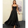 thumbnail image 2 of Vestido largo GLNEGE para mujer, verano, con tirantes finos, negro, 2 of 5
