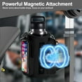 thumbnail image 2 of Lomyolo Magnetic Gym Bag Water Bottle Holder–Neoprene Carrier Sleeve with 6 Built-in Magnets & Phone Pockets | Adjustable Strap Gym Accessories Organizer for Fitness,Outdoor,Hiking Men Women-Black, 2 of 7