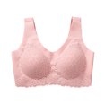 thumbnail image 2 of Sujetador de mujer Sujetador Hacer subir acolchado inalámbrico Sujetador deportivo de látex desmontable Ropa interior superior, Rosa, XL Eigraketly AP001365-04, 2 of 7