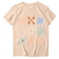 thumbnail image 4 of Njagoc3 Womens Pink Floral Print T-Shirt Feminine Flowers Round Neck Casual Tee S, M, L, XL, XXL, XXXL, 4 of 6