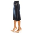thumbnail image 4 of Be-Girl Women's Denim Skirt size S to 5XL, Elastic Waistband,Contrast Stitching-SG-79225, 4 of 6
