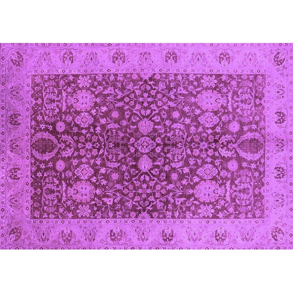 Ahgly Company Indoor Rectangle Oriental Purple Industrial Area Rugs, 8' x 10'