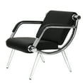 thumbnail image 6 of Kinbor PU Leather Office Guest Reception Bench Waiting Room Chairs Black Steel, 6 of 7