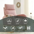 thumbnail image 5 of Upholstered Rocking Chair, Modern Accent Chair with Fabric Padded Seat and Solid Wood Base, Armchair with High Back, Comfortable Rocker with Pockets for Living Room Bedroom, Pink Teddy, 5 of 7