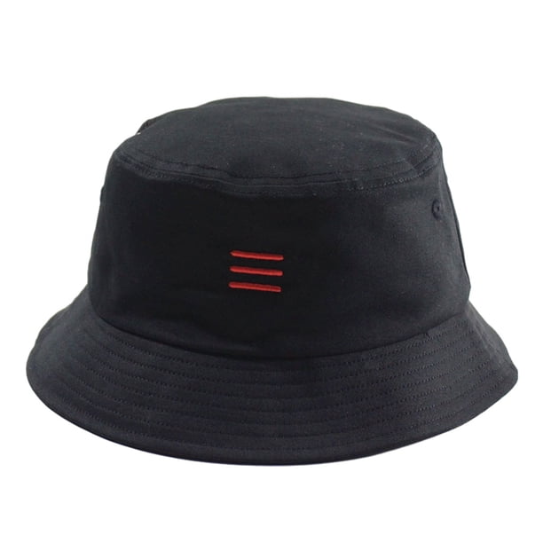 Qarigey Sombreros de pescador negros de cabeza grande para hombre: la clave para dominar el estilo con facilidad El tamaño de Panamá más Sombreros Negro rojo tres peces Talla XL se ajusta a 60-63cm