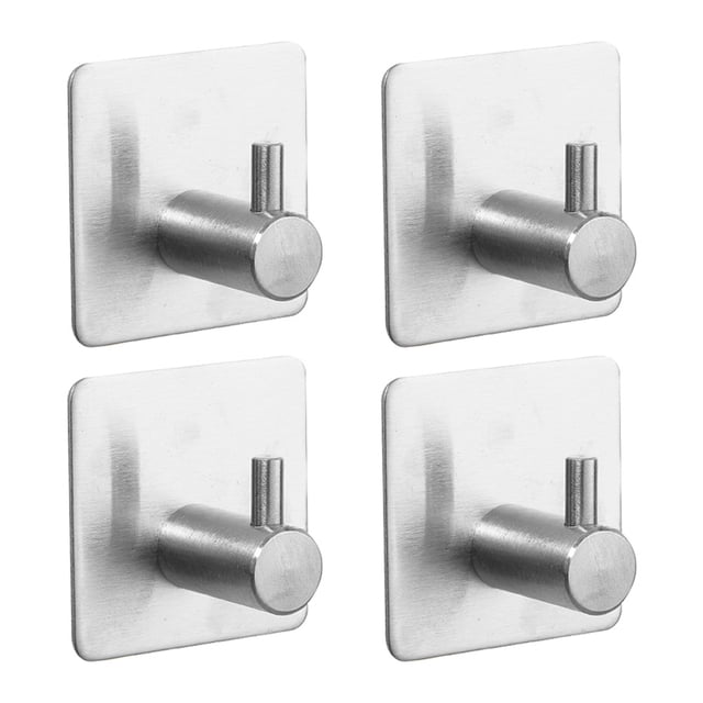 Ganchos para toallas, ganchos adhesivos para pared, de acero inoxidable, resistentes al agua, para ducha, paquete de 4