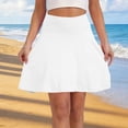 thumbnail image 2 of Lcziwo Women's Athletic Skorts High Waist Tummy Control Solid Skorts Tennis Workout Fitness Yoga Skirts with Pockets White,XXL, 2 of 7