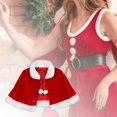 thumbnail image 4 of Wosthever Capa de terciopelo que no destiñe para Navidad, disfraz de Papá Noel, capa de terciopelo Coral de textura suave, Navidad Kits de decoración para fiestas Capa Adulto Adulto, 4 of 6
