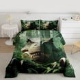 thumbnail image 2 of Homewish Jungle Wildlife Dinosaur Full Size Comforter Sets, Green Plant Botanical Bedding Comforter Set, Teens Kids Boys Girls Reversible Bedding Sets, Super Cozy Room Decor, 3-Piece, 2 of 8