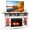 Black, White, variant on Gymax Fireplace TV Stand w/ Remote Controls & Thermostat Storage Cabinets Black