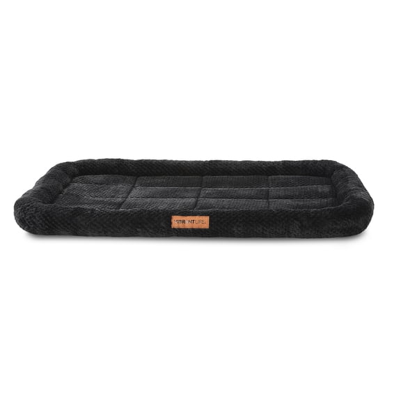 Vibrant Life Large Cozy Luxe Crate Mat Pet Bed, Dark Gray, 36" x 27"