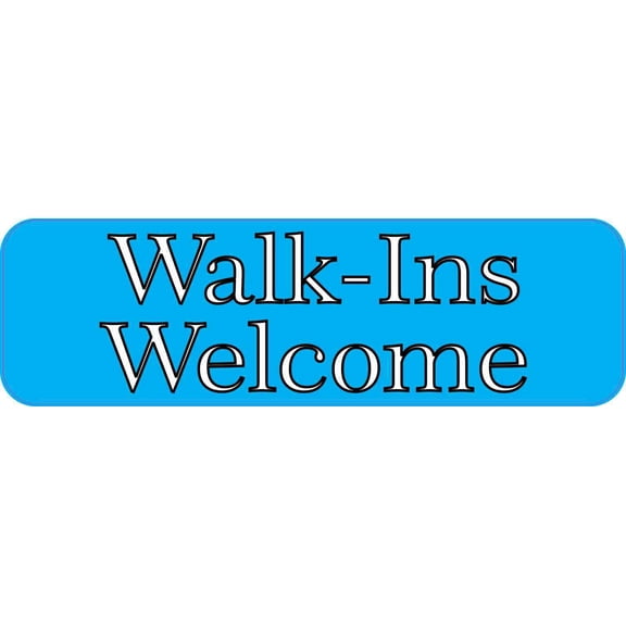 10in x 3in Blue Walk-Ins Welcome Sticker