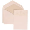 JAM Paper Wedding Invitation Set, Large, 5 1/2 x 7 3/4, Ivory Card with Crystal Lined Envelope and Pink and Ivory Band Set, 50/pack