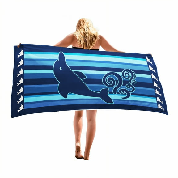 AUQ Beach Towels,150D Twisted Yarn Boys Beach Towel,Air-Permeable Surface Personalized Beach Towels for Kids,Style1,16"x35"