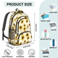 thumbnail image 5 of White Sunflower Backpack for School,Cute School Bag,Schoolbag with Adjustable Shoulder Straps & Padded Back,16.9 Inch, 5 of 5