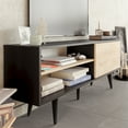 thumbnail image 3 of Pi Modern Wood TV Stand for 72” TVs, Black, 3 of 5