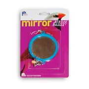 Angle View: Prevue Pet Products 048081604229 Birdie Basics Two Sided Round Mirror with Bell Bird Toy