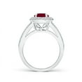 thumbnail image 2 of ANGARA Natural Round 1.4 ct Ruby Split Shank Ring with Diamond Halo in 14K White Gold for Women (Size-7mm) | July Birthstone, Birthday, Anniversary, Jewelry Gift for Women | Natural Ruby Ring, 2 of 7