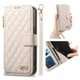 thumbnail image 2 of Funda tipo cartera FOXDOCK para Samsung Galaxy S26, estampado de diamantes, con ranuras para tarjetas, soporte y cremallera - Blanco, 2 of 6