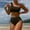 Black, variant on Babysbule Bikinis for Women Fashion Women's Summer Solid Two Piece Swimwear One Shoulder Bathing Suit Split Swimsuit Sets