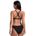 thumbnail image 2 of CRZ YOGA Womens V Neck Bikini Tops Twist Front Triangle Sexy Bathing Suit Criss Cross Back Swimsuit Padded, 2 of 6